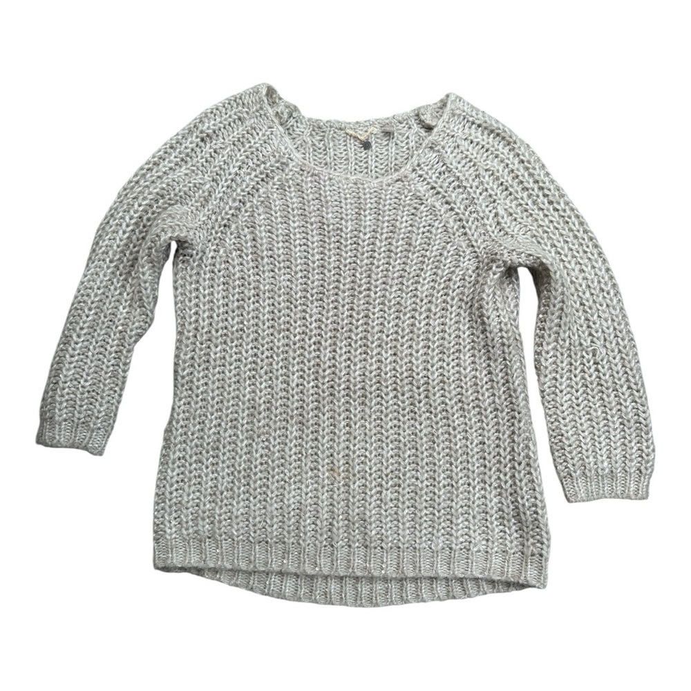 Knitting Knotting Women's beige pullover boxy sweater sz S, 008